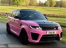 USED 2018 18 LAND ROVER RANGE ROVER SPORT 5.0 Range Rover Sport SVR S/C Auto 4WD 5dr BARBIE PINK+PAN ROOF+HEADS UP