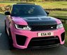 USED 2018 18 LAND ROVER RANGE ROVER SPORT 5.0 Range Rover Sport SVR S/C Auto 4WD 5dr BARBIE PINK+PAN ROOF+HEADS UP