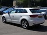 USED 2019 19 AUDI A3 Sportback 1.0 TFSI 30 Sport 5d 115 S/S SAT NAV, FULL BLACK LEATHER, REAR PARKING SENSORS, APPLE CAR PAY / ANDROID AUTO, DAB RADIO, BLUETOOTH PHONE & MUSIC STREAMING, USB PORTS x2, AUX INPUT, WIFI / WLAN PLAYER, SD CARD READER x2, SIM CARD READER, MANUAL 6 SPEED, 17 INCH 5 SPOKE ALLOYS, BI-XENON HEADLIGHTS, CRUISE CONTROL, DUAL CLIMATE AIR CON, SPORT SEATS, LEATHER MULTIFUNCTION STEERING WHEEL, AUTO LIGHTS & WIPERS, AUDI DRIVE SELECT, ISO FIX, FOLDING REAR SEATS, FRONT ARM REST, TRIP COMPUTER, DIGITAL SPEEDO, GOOD SERVICE HISTORY