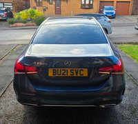 USED 2021 21 MERCEDES-BENZ A-CLASS 1.3 A250e 15.6kWh AMG Line (Executive) Saloon 4dr Petrol Plug-in Hybrid 8G-DCT Euro 6 (s/s) (218 ps) ** BLUE BEAUTY! **