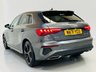 USED 2022 71 AUDI A3 1.0 TFSI 30 S line Sportback 5dr Petrol Manual Euro 6 (s/s) (110 ps) Daytona Grey | Black S Line Interior | Bluetooth Media | Heated Seats | Black Pack | Sat Nav | ULEZ OK