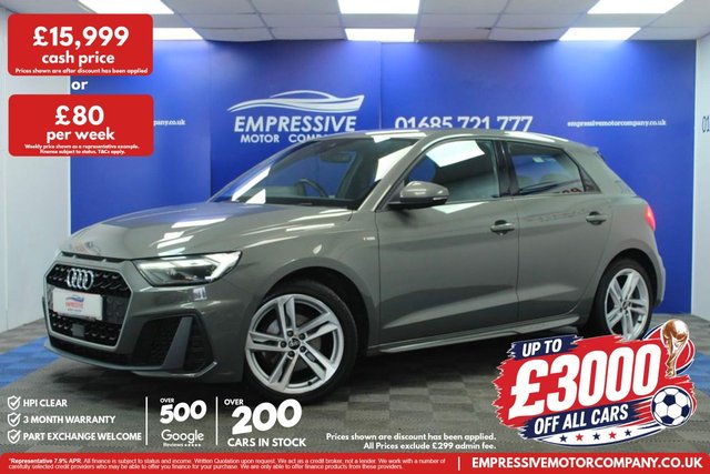 View our Audi A1 1.0 TFSI 30 S line Sportback 5dr Petrol Manual Euro 6 (s/s) (110 ps)