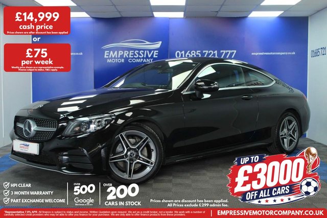 View our Mercedes-Benz C-Class 2.0 C220d AMG Line (Premium) Coupe 2dr Diesel G-Tronic+ Euro 6 (s/s) (194 ps)