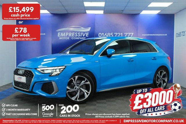 View our Audi A3 1.5 TFSI 35 S line Sportback 5dr Petrol Manual Euro 6 (s/s) (150 ps)