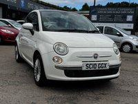 USED 2010 FIAT 500 1.2 Lounge Hatchback 3dr Petrol Manual Euro 5 (s/s) (69 bhp) SUPER LOW MILES + LOW TAX + PAN ROOF + IDEAL FIRST CAR