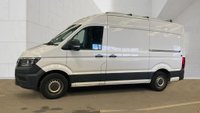 USED 2021 21 VOLKSWAGEN CRAFTER Trendline MWB High Roof CR35 Tdi 102 PS With Air Conditioning, Electric Windows, Parking Sensors, Criose control, Internal racking, Roof Rack and Side Loading door in great condition. 1 Owner from new - 4 Service stamps in the book . This is a genuine commercial opportunity to acquire a highly specified 21 plate Volkswagen Crafter Trendline in medium wheelbase, high roof configuration. Finished in a professional commercial colour, this van presents in great condition throughout and offers an exceptional specification list that is rarely found in a single vehicle at this price point.  The factory-fitted Trendline trim elevates this Crafter well beyond a standard workhorse. Air conditioning ensures cabin comfort during long shifts or warm weather, while electric windows and cruise control make motorway miles effortless and relaxed. The inclusion of front and rear parking sensors takes the stress out of tight urban manoeuvres, protecting both your vehicle and those around you.  This particular van has been carefully specified for immediate productive use. It benefits from professionally installed internal racking, providing secure and organised storage for tools, equipment, or stock. A robust roof rack adds further load-carrying flexibility, while the side loading door offers excellent accessibility for urban deliveries or site work where rear access is restricted. The combination of these features means this Crafter is ready to earn its keep from day one.  Under the bonnet lies the proven 2.0-litre TDI engine producing 102 PS, delivering dependable and efficient performance suited to both city driving and longer hauls. The CR35 designation confirms a gross vehicle weight of 3.5 tonnes, keeping this van within standard car licence requirements while offering a substantial payload capacity.  The service history is a standout feature of this offering. Supplied new to just one owner from new, the vehicle has been meticulously maintained with four service stamps recorded in the service book. This consistent maintenance schedule provides genuine peace of mind and demonstrates the care this van has received throughout its life. The condition reflects this careful ownership, with the bodywork, cab interior, and load area all presenting very well for a working vehicle.  This Crafter represents an intelligent purchase for any sole trader, fleet operator, or business looking to expand or upgrade their commercial fleet. The high specification, factory options, and documented service history make this a van that stands apart from the average used commercial vehicle. It requires no immediate preparation and is ready to be driven away and put straight to work. Viewing is highly recommended to appreciate the condition and specification on offer. For further details, including a full walk-around video and service record verification, please contact the sales team directly. Competitive finance packages and part-exchange options are available. Do not delay, as a van of this calibre in this condition will not remain available for long. 