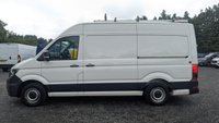 USED 2021 21 VOLKSWAGEN CRAFTER Trendline MWB High Roof CR35 Tdi 102 PS With Air Conditioning, Electric Windows, Parking Sensors, Criose control, Internal racking, Roof Rack and Side Loading door in great condition. 1 Owner from new - 4 Service stamps in the book . This is a genuine commercial opportunity to acquire a highly specified 21 plate Volkswagen Crafter Trendline in medium wheelbase, high roof configuration. Finished in a professional commercial colour, this van presents in great condition throughout and offers an exceptional specification list that is rarely found in a single vehicle at this price point.  The factory-fitted Trendline trim elevates this Crafter well beyond a standard workhorse. Air conditioning ensures cabin comfort during long shifts or warm weather, while electric windows and cruise control make motorway miles effortless and relaxed. The inclusion of front and rear parking sensors takes the stress out of tight urban manoeuvres, protecting both your vehicle and those around you.  This particular van has been carefully specified for immediate productive use. It benefits from professionally installed internal racking, providing secure and organised storage for tools, equipment, or stock. A robust roof rack adds further load-carrying flexibility, while the side loading door offers excellent accessibility for urban deliveries or site work where rear access is restricted. The combination of these features means this Crafter is ready to earn its keep from day one.  Under the bonnet lies the proven 2.0-litre TDI engine producing 102 PS, delivering dependable and efficient performance suited to both city driving and longer hauls. The CR35 designation confirms a gross vehicle weight of 3.5 tonnes, keeping this van within standard car licence requirements while offering a substantial payload capacity.  The service history is a standout feature of this offering. Supplied new to just one owner from new, the vehicle has been meticulously maintained with four service stamps recorded in the service book. This consistent maintenance schedule provides genuine peace of mind and demonstrates the care this van has received throughout its life. The condition reflects this careful ownership, with the bodywork, cab interior, and load area all presenting very well for a working vehicle.  This Crafter represents an intelligent purchase for any sole trader, fleet operator, or business looking to expand or upgrade their commercial fleet. The high specification, factory options, and documented service history make this a van that stands apart from the average used commercial vehicle. It requires no immediate preparation and is ready to be driven away and put straight to work. Viewing is highly recommended to appreciate the condition and specification on offer. For further details, including a full walk-around video and service record verification, please contact the sales team directly. Competitive finance packages and part-exchange options are available. Do not delay, as a van of this calibre in this condition will not remain available for long. 