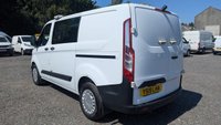 USED 2019 19 FORD TRANSIT CUSTOM Crew Van Double Cab L1 H1 Tdci 320 With Air Conditioning, Electric Windows, Rear Racking,  Hand wash etc, Bulkhead, Ply Lining, Reverse Camera, Speed Limiter, Parking Sensors, Cruise control in great condition . 1 Owner from New (Network Rail) - 2 Keys - 3 Services . This Ford Transit Custom Crew Van Double Cab L1 H1 Tdci 320 is presented in great condition and offers a rare opportunity to acquire a one owner example from new, having been previously operated by Network Rail. The vehicle is supplied with two original keys and has a comprehensive service record with three main dealer services.  The specification is particularly well suited to both commercial and passenger carrying duties, featuring the practical double cab configuration which provides seating for five occupants while retaining a generous load area. The L1 H1 body size offers excellent manoeuvrability for urban environments combined with ample cargo capacity.  Comfort and convenience are well catered for with factory fitted air conditioning and electric front windows, ensuring a pleasant environment for driver and passengers in all weather conditions. The inclusion of cruise control reduces driver fatigue on longer journeys, while the rear parking sensors and reverse camera make manoeuvring in tight spaces simple and safe.  The cargo area has been professionally prepared with full ply lining to protect the interior, along with substantial rear racking installed for secure storage of tools and equipment. A robust bulkhead separates the load area from the cabin for added safety and noise reduction. The vehicle has been meticulously maintained with a thorough hand wash and valet regime throughout its life.  Safety and security features include a speed limiter for compliance with fleet regulations, while the general condition of this Transit Custom reflects its careful ownership and regular maintenance schedule. This van is ready for immediate inspection and represents an excellent purchase for any business or individual requiring a versatile and dependable crew van. Viewing is highly recommended to appreciate the quality and specification of this exceptional vehicle. 