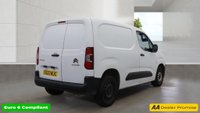 USED 2023 23 CITROEN BERLINGO White 1.5 BlueHDi Enterprise Edition M van, 46,900 miles, Euro 6, 8in Touchscreen, CarPlay/Android Auto, A/C, Cruise, Rear sensors. Plus VAT @ 20%! This 2023 Citroen Berlingo offers excellent peace of mind with its MOT valid until March 2027. This Enterprise Edition M SWB model is powered by an efficient 1.5 litre BlueHDi diesel engine, meeting Euro 6 emission standards. It comes equipped with rear parking sensors to assist with manoeuvring, and an 8 inch colour touchscreen featuring Citroen Connect DAB Radio, Bluetooth handsfree, and a USB socket. For your convenience, it also includes height adjustable halogen headlights that can switch o