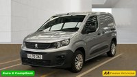 USED 2021 70 PEUGEOT PARTNER Grey 1.5 BlueHDi Professional van, 20,400 miles, Euro 6, 5-Speed manual, 8in Touchscreen, DAB, Bluetooth, A/C, Cruise, Rear sensors. Plus VAT @ 20%! This 2021 Peugeot Partner van is a standout choice, boasting exceptionally low mileage for its age at just 20,400 miles and having had only one owner.  It features a 1.5 litre BlueHDi diesel engine, meeting Euro 6 emissions standards, and comes with an MOT valid until April 2027.  The Professional trim level includes the innovative PEUGEOT i-Cockpit with a Head-Up Display and compact steering wheel, alongside rear parking sensors for easier manoeuvring.  Driving comfort is enhanced with height a