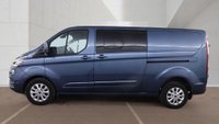 USED 2021 21 FORD TRANSIT CUSTOM Blue 2.0 320 EcoBlue Limited Crew Van, 29,801 miles, 6 Seats, Euro 6, Air Conditioning, Heated seats, Alloys, F&R sensors. Plus VAT @ 20%! This 2021 Ford Transit Custom 320 Limited van stands out with its exceptionally low mileage of just 29,801 miles, a rare find for a vehicle of its age, and has been owned by only one person. It features a robust 2.0L Diesel Engine, meets Euro 6 emission standards, and offers comfortable seating for six occupants. The van comes with a 3 month warranty for your peace of mind, and its MOT is valid until March 2027, ensuring its roadworthiness.  The Limited trim level enhances the driving experience
