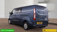 USED 2021 21 FORD TRANSIT CUSTOM Blue 2.0 320 EcoBlue Limited Crew Van, 29,801 miles, 6 Seats, Euro 6, Air Conditioning, Heated seats, Alloys, F&R sensors. Plus VAT @ 20%! This 2021 Ford Transit Custom 320 Limited van stands out with its exceptionally low mileage of just 29,801 miles, a rare find for a vehicle of its age, and has been owned by only one person. It features a robust 2.0L Diesel Engine, meets Euro 6 emission standards, and offers comfortable seating for six occupants. The van comes with a 3 month warranty for your peace of mind, and its MOT is valid until March 2027, ensuring its roadworthiness.  The Limited trim level enhances the driving experience
