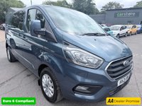 2021 FORD TRANSIT CUSTOM Blue 2.0 320 EcoBlue Limited Crew Van, 29,801 miles, 6 Seats, Euro 6, Air Conditioning, Heated seats, Alloys, F&R sensors. Plus VAT @ 20%! &pound;21499.00