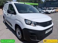 2023 PEUGEOT PARTNER White 1.5 BlueHDi Professional Premium+ van, 29,800 miles, Euro 6, CarPlay/Android Auto, 8in screen, A/C, DAB, Rear sensors. Plus VAT @ 20%! &pound;12499.00