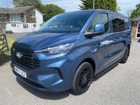 USED 2024 74 FORD TRANSIT CUSTOM  320 LIMITED DCIV 6 SEATER CREWVAN L1 2.0 ECOBLUE 136PS CHROME BLUE  EX SCS Company Vehicle With Only Only 7,852 Miles, Ford Warranty Till December 2027, Popular High Specification Limited Model With Lots Of Upgrades Inc Big Wheels, Side Bars Rear Spoiler & Lots More