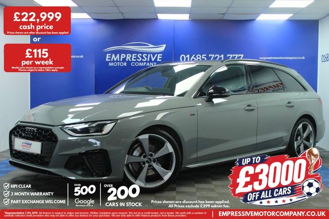 View our Audi A4 Avant 2.0 TFSI 35 Black Edition Estate 5dr Petrol S Tronic Euro 6 (s/s) (150 ps)