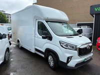 USED 2024 24 MAXUS EDELIVER 9 White 65kWh electric Luton van, 17,060 miles, Automatic, 10in Touchscreen, 16in Alloys, CarPlay/Android Auto, Rear Camera, A/C, ULEZ compliant. This 2024 MAXUS eDeliver 9 is a remarkable example, having had only one owner since new. This electric van, presented in the 65kWh Auto FWD L3 2dr derivative, offers a battery total capacity of 65 kWh, providing a maximum range of 155 miles when new. Charging is convenient, with a full charge at home using a 7kW charger taking approximately 11 hours and 34 minutes, while rapid public charging can achieve an 80% charge from empty in just 48 minutes. The vehicle comes with a 3 month warranty for a