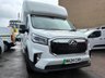 USED 2024 24 MAXUS EDELIVER 9 White 65kWh electric Luton van, 17,060 miles, Automatic, 10in Touchscreen, 16in Alloys, CarPlay/Android Auto, Rear Camera, A/C, ULEZ compliant. This 2024 MAXUS eDeliver 9 is a remarkable example, having had only one owner since new. This electric van, presented in the 65kWh Auto FWD L3 2dr derivative, offers a battery total capacity of 65 kWh, providing a maximum range of 155 miles when new. Charging is convenient, with a full charge at home using a 7kW charger taking approximately 11 hours and 34 minutes, while rapid public charging can achieve an 80% charge from empty in just 48 minutes. The vehicle comes with a 3 month warranty for a