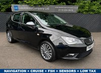 USED 2015 65 SEAT IBIZA 1.2 TSI Connect Hatchback 5dr Petrol Manual Euro 6 (90 ps) NAVIGATION+VOICE CONTROL+HALF LEATHER TRIM SEATS+APPLE CARPLAY/ANDROID USB AUX+PARKING SENSORS+ONLY 30,000 MILES WITH 9 SERVICE STAMPS