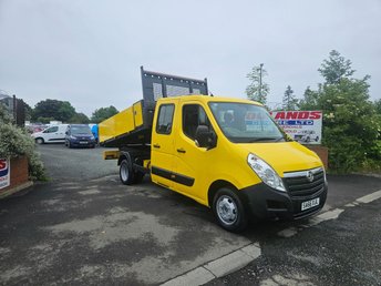 2016 VAUXHALL MOVANO R3500 L3H2 LWB CREW CAB TIPPER 65K ULEZ FREE ZONE £10949.00