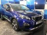 USED 2019 69 PEUGEOT 3008 1.2 PureTech GPF Allure SUV 5dr Petrol EAT Euro 6 (s/s) (130 ps) A stunning example of this Ulez compliant petrol automatic Suv finished in Magnetic Blue complimented with 18" Diamond cut alloys . This car comes fully serviced with 12 months mot  ,it comes equipped with touch screen satellite navigation ,voice control system  ,floppy paddle gear shift option ,front and rear parking sensors with reverse camera ,part leather trim ,Dab stereo with usb inputs , cruise control and speed limiter ,Bluetooth connectivity ,onboard computer ,auto light and wipers ,powe