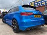 USED 2015 65 AUDI S3 2.0 TFSI Sportback 5dr Petrol S Tronic quattro Euro 6 (s/s) (Nav) (300 ps) STUNNING LOOKING CAR A ONE OFF BLUE