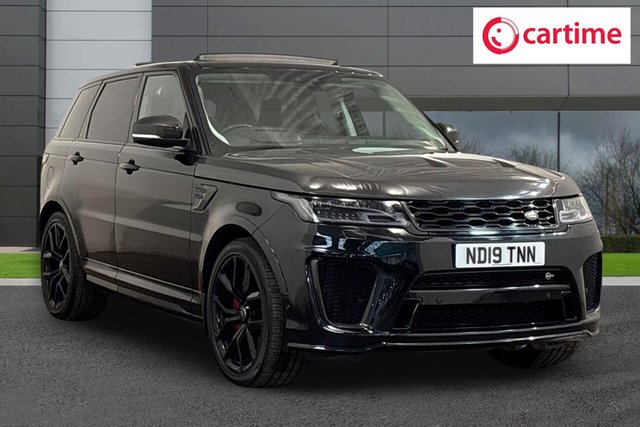 View our Land Rover Range Rover Sport 5.0 P575 V8 SVR SUV 5dr Petrol Auto 4WD Euro 6 (s/s) (575 ps) Panoramic Roof, Rear View Camera, 360 Degree Parking Aid, Non Smokers Pack, 22In Alloys