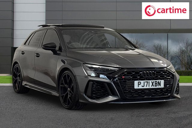 View our Audi Rs3 2.5 TFSI Launch Edition Sportback 5dr Petrol S Tronic quattro Euro 6 (s/s) (400 ps) Reverse Camera, Parking System Plus, Audi Smartphone Interface, Ambient Lighting Pack, Black Styling Pack