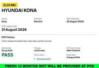 USED 2022 22 HYUNDAI KONA 64kWh Premium SUV 5dr Electric Auto (10.5kW Charger) (204 ps) Full Hyundai Service History  |  Only 2 Owners From Brand New  |  2 Keys