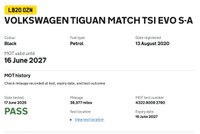 USED 2020 20 VOLKSWAGEN TIGUAN 1.5 TSI EVO Match SUV 5dr Petrol DSG Euro 6 (s/s) (150 ps) Comprehensive Service History  |  Only 2 Owners From Brand New