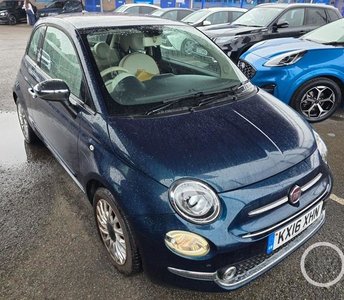2016 FIAT 500 1.2 Lounge Hatchback 3dr Petrol Manual Euro 6 (s/s) (69 bhp) &pound;5790.00