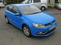 USED 2014 64 VOLKSWAGEN POLO 1.2 TSI BlueMotion Tech SE Hatchback 5dr Petrol Manual Euro 6 (s/s) (90 ps) Air Con, 68000 miles, Service History, &pound;20 per year Road Tax