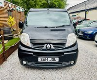 USED 2014 14 RENAULT TRAFIC 2.0 dCi SL27 Sport Panel Van 3dr Diesel Manual L1 H1 (198 g/km, 115 bhp) Here we have a lovely low mileage affordable example of a 4 berth professionally converted campervan, finished in metallic black. We converted this van around 2 years ago and last owner has slept in it less tan half a dozen times. Kiravan tested double front swivel, so giving it 5 belted traveling seats, Smev sink and hob, Victron charging system, Rear Bike rack. interion was fully retrimmed in a stunning factory looking grey and blue colours. C AND H Pop top fitted.