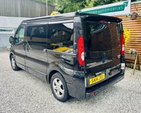 USED 2014 14 RENAULT TRAFIC 2.0 dCi SL27 Sport Panel Van 3dr Diesel Manual L1 H1 (198 g/km, 115 bhp) Here we have a lovely low mileage affordable example of a 4 berth professionally converted campervan, finished in metallic black. We converted this van around 2 years ago and last owner has slept in it less tan half a dozen times. Kiravan tested double front swivel, so giving it 5 belted traveling seats, Smev sink and hob, Victron charging system, Rear Bike rack. interion was fully retrimmed in a stunning factory looking grey and blue colours. C AND H Pop top fitted.