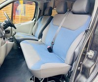 USED 2014 14 RENAULT TRAFIC 2.0 dCi SL27 Sport Panel Van 3dr Diesel Manual L1 H1 (198 g/km, 115 bhp) Here we have a lovely low mileage affordable example of a 4 berth professionally converted campervan, finished in metallic black. We converted this van around 2 years ago and last owner has slept in it less tan half a dozen times. Kiravan tested double front swivel, so giving it 5 belted traveling seats, Smev sink and hob, Victron charging system, Rear Bike rack. interion was fully retrimmed in a stunning factory looking grey and blue colours. C AND H Pop top fitted.