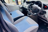 USED 2014 14 RENAULT TRAFIC 2.0 dCi SL27 Sport Panel Van 3dr Diesel Manual L1 H1 (198 g/km, 115 bhp) Here we have a lovely low mileage affordable example of a 4 berth professionally converted campervan, finished in metallic black. We converted this van around 2 years ago and last owner has slept in it less tan half a dozen times. Kiravan tested double front swivel, so giving it 5 belted traveling seats, Smev sink and hob, Victron charging system, Rear Bike rack. interion was fully retrimmed in a stunning factory looking grey and blue colours. C AND H Pop top fitted.