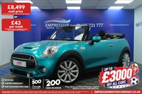 USED 2016 66 MINI CONVERTIBLE 2.0 Cooper S Convertible 2dr Petrol Manual Euro 6 (s/s) (192 ps) &pound;6,000 WORTH OF EXTRAS - CARIBBEAN AQUA