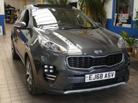 USED 2018 68 KIA SPORTAGE 1.6 T-GDi GT-Line S SUV 5dr Petrol DCT AWD Euro 6 (s/s) (174 bhp) SUNROOF SAT NAV LEATHER HEATED SEATS HEATED STEERING WHEEL PARKING CAMERA CRUISE CONTROL PARKING SENSORS 2 OWNERS FROM NEW GOOD SERVICE HISTORY 7 SERVICES TO 71K MILES