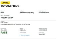 USED 2020 70 TOYOTA PRIUS 1.8 VVT-h GPF Business Edition Plus Hatchback 5dr Petrol Hybrid CVT Euro 6 (s/s) (15in Alloy) (122 ps) Full TOYOTA Service History  |  1 Owner From Brand New  |  2 Keys