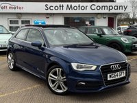 USED 2014 64 AUDI A3 1.6 TDI S line Hatchback 3dr Diesel S Tronic Euro 6 (s/s) (110 ps) Pan opening glass roof, Nav, Rear camera, 9 services