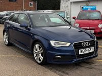 USED 2014 64 AUDI A3 1.6 TDI S line Hatchback 3dr Diesel S Tronic Euro 6 (s/s) (110 ps) Pan opening glass roof, Nav, Rear camera, 9 services