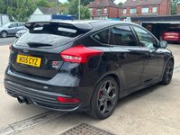 USED 2015 15 FORD FOCUS 2.0T EcoBoost ST-3 Hatchback 5 door Petrol Manual Euro 6 in Black +HEATED LEATHER+REVERSE CAM+SENSORS