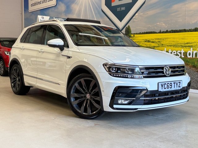 View our Volkswagen Tiguan 2.0 TDI R-Line Tech SUV 5 Door Diesel Automatic DSG White Euro 6 1 Former Keeper