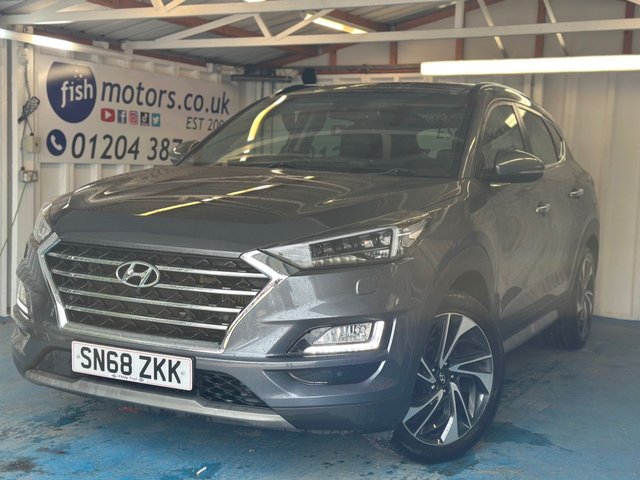 View our Hyundai Tucson 1.6 CRDI 5d Tucson Premium SE DCT AUTO EURO 6 2WD 134BHP+2 KEYS+FSH+PARK SENSORS+CAMERA+LEATHER HEATED SEATS+SUNROOF+AIRCON+ADAPTIVE CRUISE+BT AUDIO+HEATED STEERING WHEEL+USB+AUX+ALLOYS+NAV+