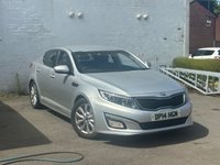 USED 2014 14 KIA OPTIMA 1.7 CRDi EcoDynamics 1 Saloon 4dr Diesel Manual Euro 5 (s/s) (134 bhp) THIS LOVELY 1.7 DIESEL SALOON CAR COMES WITH AN MOT UNTIL JULY 2027, COMPREHENSIVE SERVICE HISTORY, SAT NAV, BLUETOOTH, TOUCH SCREEN MEDIA AND MUCH MORE