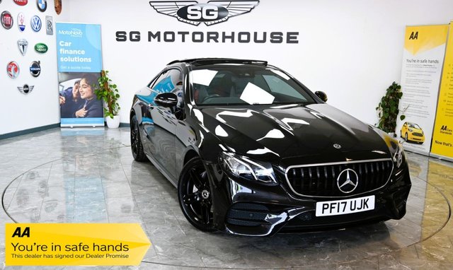 View our Mercedes-Benz E Class 2.0 E220d AMG Line (Premium) Coupe 2dr Diesel G-Tronic+ Euro 6 (s/s) (194 ps)