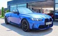 PRE-OWNED 2026 26 BMW M4 3.0 BiTurbo Competition Convertible 2dr Petrol Steptronic M xDrive Euro 6 (s/s) (530 ps) Portimao Blue Metallic (&pound;875 option), Merino Bicolour Leather Silverstone/Black (&pound;2000 option), 19" Front 20" Rear Alloy Wheels M Double Spoke 826 Forged Bi Colour Alloys, Technology Package (&pound;2675 option), Heated Steering Wheel (&pound;250 option), High Beam Assistant (&pound;&pound;175 option), M Brakes With Red Callipers (&pound;325 option), BMW Live Cockpit With Head-Up Display, Electric Folding Mirrors, Heated Seats, Harman Kardon Music System, Cruise Control, Electric Memory Seats, Smartphone Integration, Adaptiv