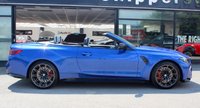 PRE-OWNED 2026 26 BMW M4 3.0 BiTurbo Competition Convertible 2dr Petrol Steptronic M xDrive Euro 6 (s/s) (530 ps) Portimao Blue Metallic (&pound;875 option), Merino Bicolour Leather Silverstone/Black (&pound;2000 option), 19" Front 20" Rear Alloy Wheels M Double Spoke 826 Forged Bi Colour Alloys, Technology Package (&pound;2675 option), Heated Steering Wheel (&pound;250 option), High Beam Assistant (&pound;&pound;175 option), M Brakes With Red Callipers (&pound;325 option), BMW Live Cockpit With Head-Up Display, Electric Folding Mirrors, Heated Seats, Harman Kardon Music System, Cruise Control, Electric Memory Seats, Smartphone Integration, Adaptiv