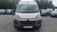 USED 2023 73 CITROEN RELAY L3 H2 Enterprise Edition Blue Hdi 130 PS LWB HIgh Roof With Air Conditioning, Larger Screen Media for Sat nav , Electric Pack, Parking Sensors, Bulkhead and ply lining in great condition . Sold with a 3 Year Warranty - Buy with confidence as you would do with a new van .This is a truly remarkable opportunity to acquire a virtually unused 73-plate Citroen Relay, presented in exceptional condition with an incredible 312 miles on the odometer. This is effectively a brand-new van at a fraction of the list price, offering the ultimate peace of mind for any business or individual requiring a dependable and spacious commercial vehicle. It is a one-owner example that has barely been run in and is ready to go straight to work.  Power comes from the latest generation 2.2-litre BlueHDi diesel engine, producing 140 PS and delivering strong, flexible performance that makes light work of fully laden urban driving and motorway cruising alike. This proven and efficient Euro 6 compliant unit is paired with a precise and responsive 6-speed manual gearbox, providing a smooth and controlled driving experience. The L2 wheelbase combined with a high roof configuration offers a cavernous load area with immense cubic capacity, making this Relay perfectly suited for couriers, removals, tradespeople, and a wide variety of commercial operations. With a gross vehicle weight of 3500 kg, it is fully compliant for heavy-duty use.  This van is finished in a smart, durable commercial colour and presents in showroom condition, reflecting its minimal use and careful ownership. The specification is exceptionally high, featuring manual air conditioning to ensure a comfortable cab environment in all weathers. A factory-fitted satellite navigation system with a 7-inch colour touchscreen provides effortless route planning, while the DAB radio and Bluetooth connectivity keep you connected and entertained on the move. Parking is made simple and stress-free thanks to the fitment of rear parking sensors, a feature that adds enormous confidence when manoeuvring in tight urban spaces. The load area is professionally finished with full ply lining and a robust steel bulkhead, meaning this van was specified from day one for demanding commercial use and is ready to be put to work immediately.  The service history is impeccable, with the first service recorded in the book, confirming the van's low mileage and excellent maintenance. It comes complete with both original keys and all accompanying documentation. This is a genuine one-owner vehicle that has been meticulously stored and maintained.  Prior to handover, this exceptional Citroen Relay will undergo our comprehensive preparation process to ensure it is presented to the highest possible standard and is mechanically perfect. This ultra-low-mileage 73-plate example is a rare find and represents outstanding value for a nearly new, high-specification van. Demand for such vehicles is exceptionally high, and an early viewing is strongly recommended to avoid disappointment. Contact us today to secure this incredible van. 