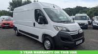 USED 2023 73 CITROEN RELAY L3 H2 Enterprise Edition Blue Hdi 130 PS LWB HIgh Roof With Air Conditioning, Larger Screen Media for Sat nav , Electric Pack, Parking Sensors, Bulkhead and ply lining in great condition . Sold with a 3 Year Warranty - Buy with confidence as you would do with a new van .This is a truly remarkable opportunity to acquire a virtually unused 73-plate Citroen Relay, presented in exceptional condition with an incredible 312 miles on the odometer. This is effectively a brand-new van at a fraction of the list price, offering the ultimate peace of mind for any business or individual requiring a dependable and spacious commercial vehicle. It is a one-owner example that has barely been run in and is ready to go straight to work.  Power comes from the latest generation 2.2-litre BlueHDi diesel engine, producing 140 PS and delivering strong, flexible performance that makes light work of fully laden urban driving and motorway cruising alike. This proven and efficient Euro 6 compliant unit is paired with a precise and responsive 6-speed manual gearbox, providing a smooth and controlled driving experience. The L2 wheelbase combined with a high roof configuration offers a cavernous load area with immense cubic capacity, making this Relay perfectly suited for couriers, removals, tradespeople, and a wide variety of commercial operations. With a gross vehicle weight of 3500 kg, it is fully compliant for heavy-duty use.  This van is finished in a smart, durable commercial colour and presents in showroom condition, reflecting its minimal use and careful ownership. The specification is exceptionally high, featuring manual air conditioning to ensure a comfortable cab environment in all weathers. A factory-fitted satellite navigation system with a 7-inch colour touchscreen provides effortless route planning, while the DAB radio and Bluetooth connectivity keep you connected and entertained on the move. Parking is made simple and stress-free thanks to the fitment of rear parking sensors, a feature that adds enormous confidence when manoeuvring in tight urban spaces. The load area is professionally finished with full ply lining and a robust steel bulkhead, meaning this van was specified from day one for demanding commercial use and is ready to be put to work immediately.  The service history is impeccable, with the first service recorded in the book, confirming the van's low mileage and excellent maintenance. It comes complete with both original keys and all accompanying documentation. This is a genuine one-owner vehicle that has been meticulously stored and maintained.  Prior to handover, this exceptional Citroen Relay will undergo our comprehensive preparation process to ensure it is presented to the highest possible standard and is mechanically perfect. This ultra-low-mileage 73-plate example is a rare find and represents outstanding value for a nearly new, high-specification van. Demand for such vehicles is exceptionally high, and an early viewing is strongly recommended to avoid disappointment. Contact us today to secure this incredible van. 